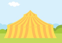 Obiekt: Żółty namiot cyrkowy - ul. Wałowa Oleśnica - Oleśnica