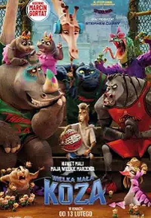 Grafika reklamowa - animowane zwierzęta z piłką w srodku