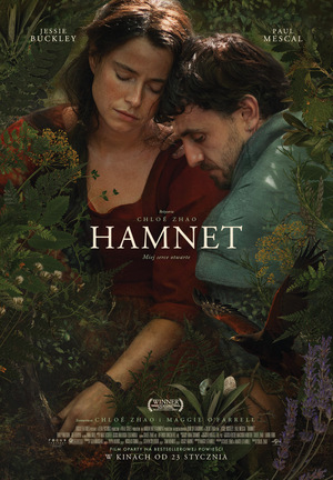 Grafika reklamowa przedstawiająca plakat do filmu Hamnet.