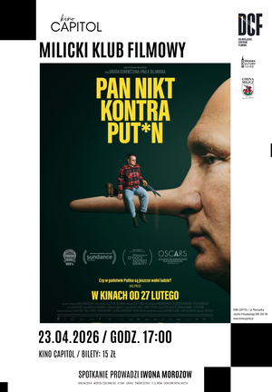 Grafika reklamowa przedstawiająca plakat do filmu Pan Nikt Kontra Putin.