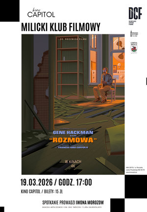Grafika reklamowa przedstawiająca plakat do filmu Rozmowa.