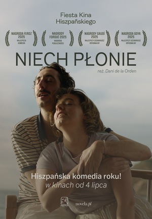 Plakat przedstawia parę w objęciach siedzącą nad morskim wybrzeżem. U góry tytuł filmu.