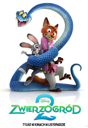 Niebieski wąż ułożony w &amp;amp;amp;amp;amp;amp;amp;quot;2&amp;amp;amp;amp;amp;amp;amp;quot; oplata wilka i zająca. U dołu zielony tytuł filmu.