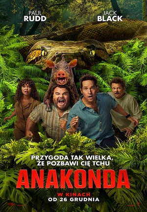 Grafika reklamowa - grupa ludzi na tle lasu i wężą