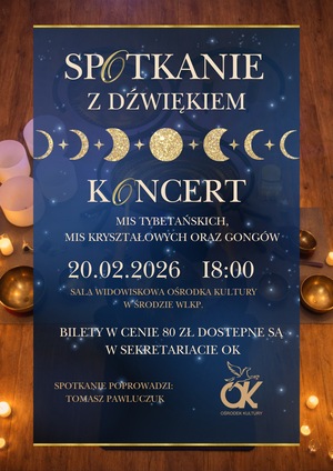 Plakat koncert gongów Spotkanie z Dźwiękiem