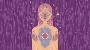 Grafika reklamowa przedstawiająca postać kobiety