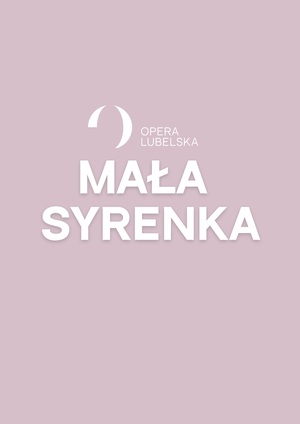 Tytuł spektaklu na różowym tle