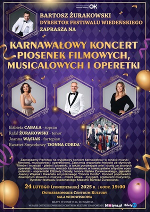 KARNAWAŁOWY KONCERT PIOSENEK FILMOWYCH, MUSICALOWYCH I OPERETKI