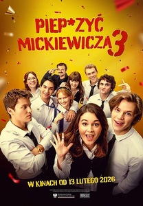 Grafika reklamowa - grupa nastolatków na żółtym tle