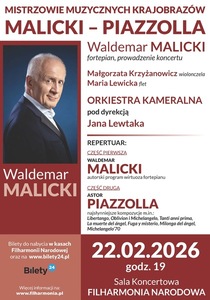 Bilety na wydarzenie - MALICKI-PIAZZOLLA/Mistrzowie Muzycznych Krajobrazów, Warszawa