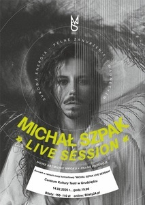 Sylwetka Michała Szpaka na tle soczewki oka z napisem &amp;amp;amp;amp;amp;amp;amp;amp;amp;amp;amp;amp;amp;amp;quot;Michał Szpak LIVE SESSION