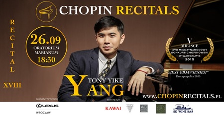 Bilety na wydarzenie - TONY YANG - CHOPIN RECITALS, Wrocław
