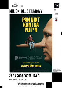 Grafika reklamowa przedstawiająca plakat do filmu Pan Nikt Kontra Putin.