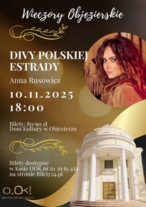 Bilety na wydarzenie - Wieczory Objezierskie II Divy Polskiej Estrady - Anna Rusowicz, Oborniki Wlkp.