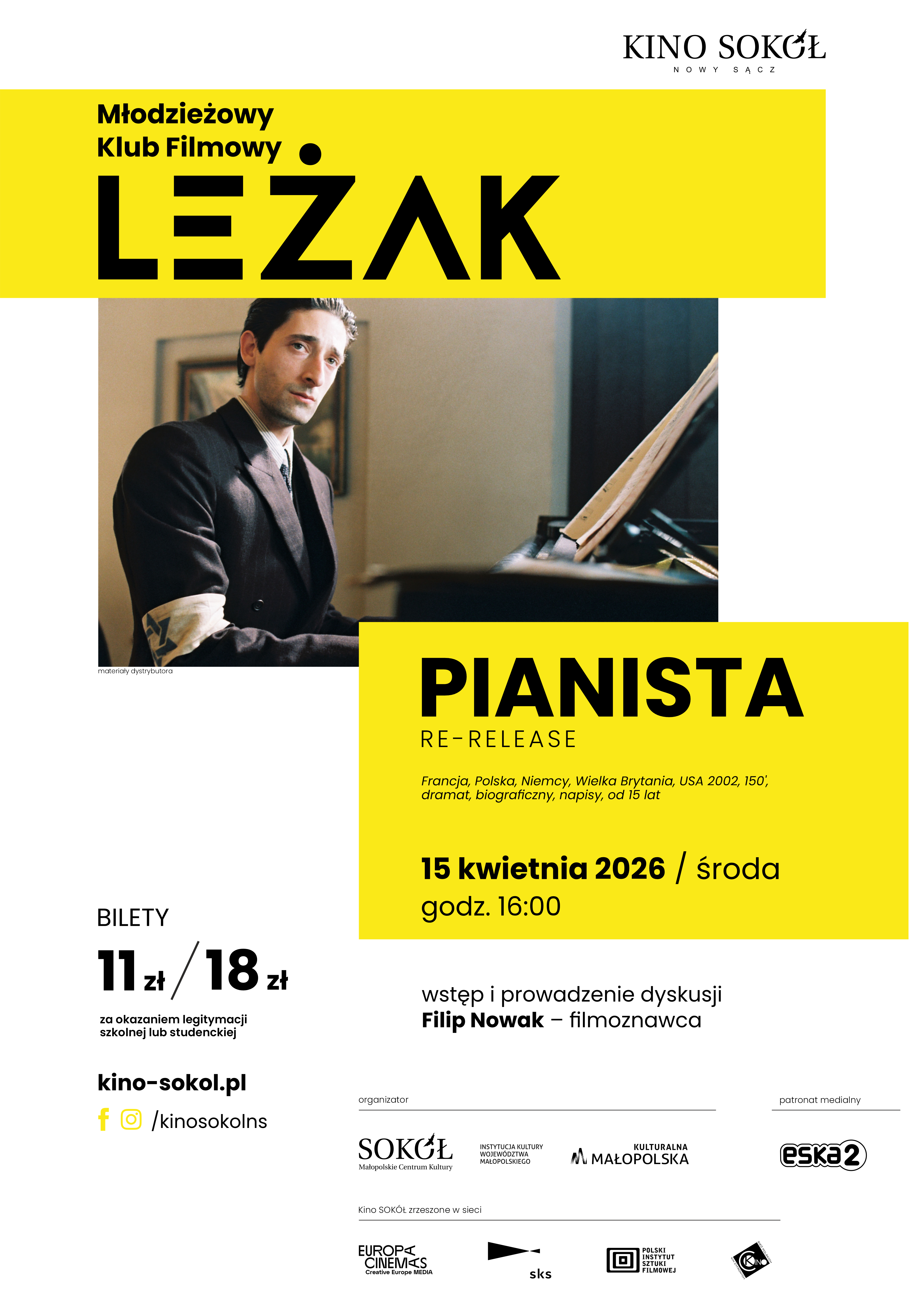 Slider - Film: PIANISTA (re-release) - Młodzieżowy Klub Filmowy LEŻAK