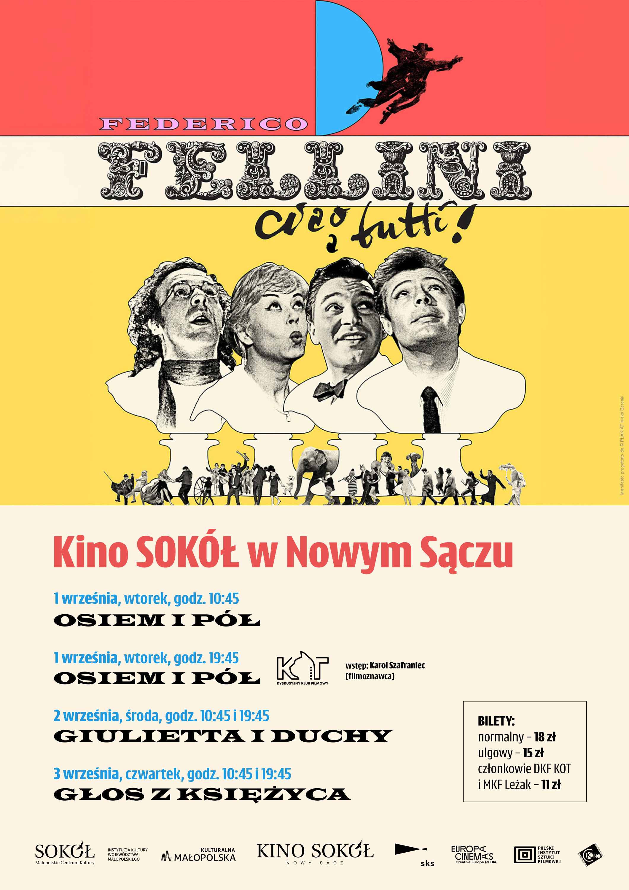 Slider - Film: OSIEM I PÓŁ - przegląd FEDERICO FELLINI: ciao a tutti! - DKF KOT