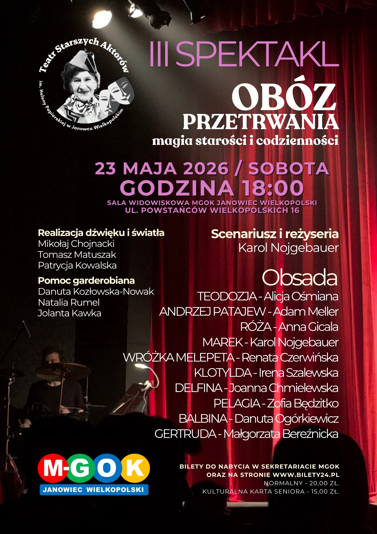 Slider - Spektakl: III SPEKTAKL - OBÓZ PRZETRWANIA - MAGIA STAROŚCI I CODZIENNOŚCI | TEATR STARSZYCH AKTORÓW IM. HELENY PAPIERSKIEJ