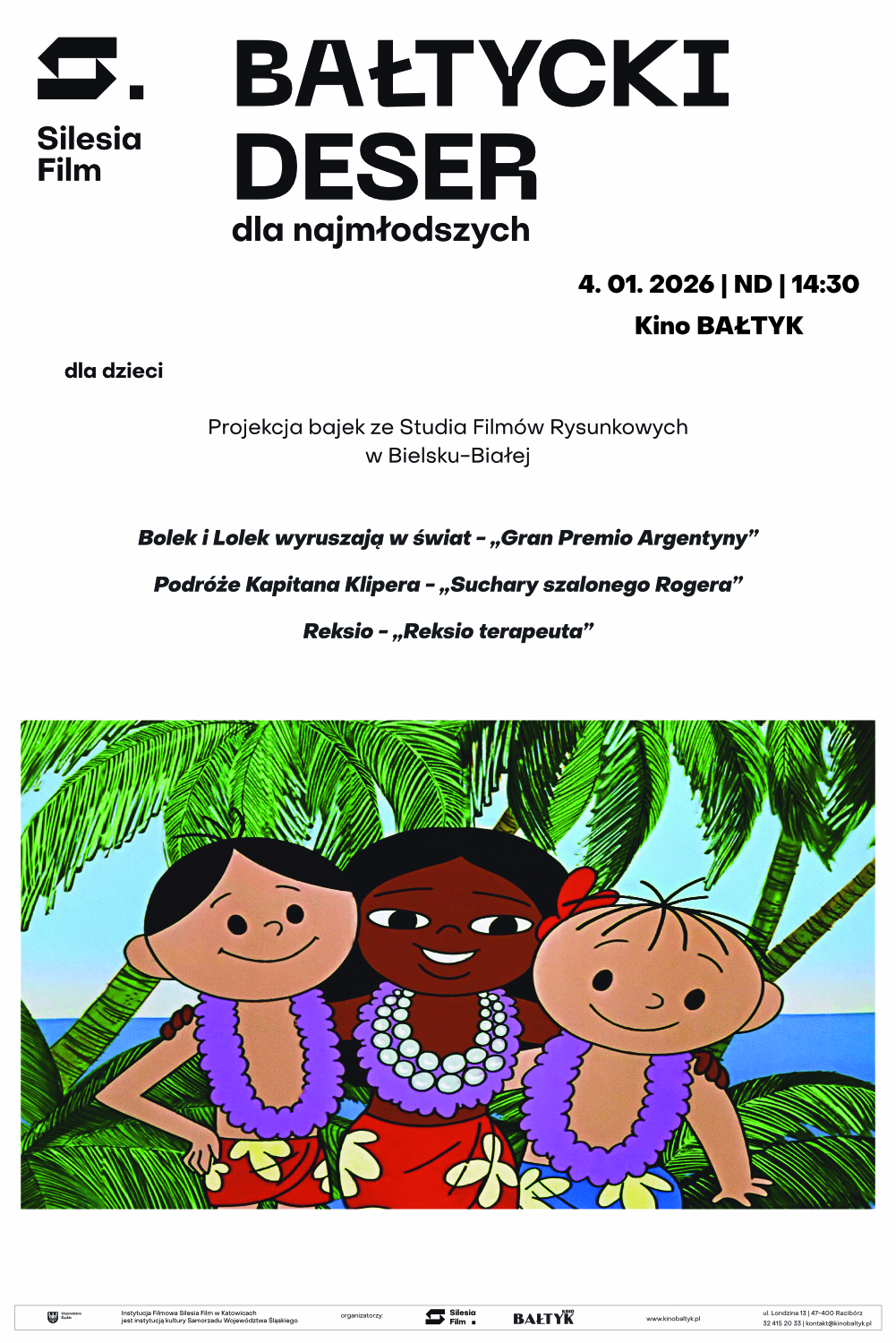 Slider - Film: Bałtycki Deser Dla Najmłodszych: Bolek i Lolek - "Gran Premio Argentyny" | Podróże Kapitana Klipera - "Suchary szalonego Rogera" | "Reksio terapeuta"