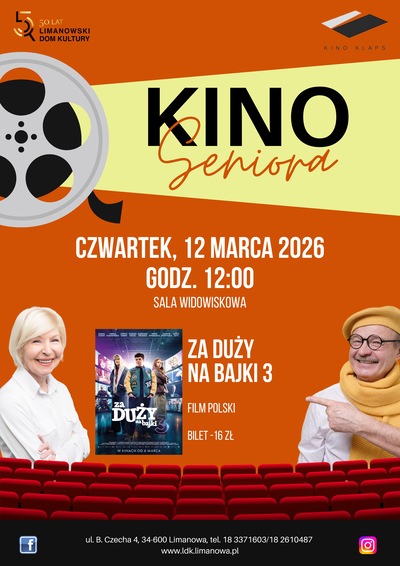 Film: Kino Seniora - Za duży na bajki 3 - 2026-03-12 12:00 - Limanowa