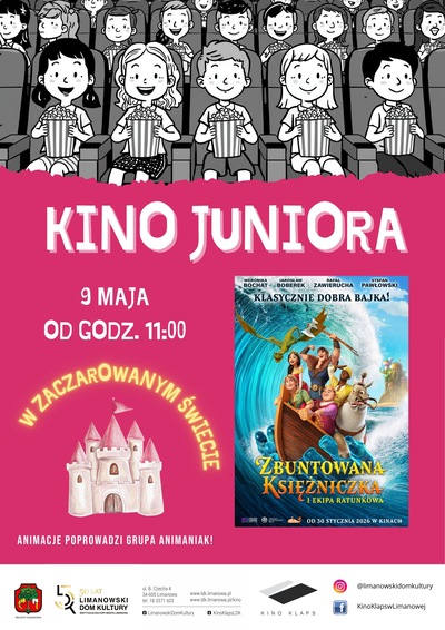 Film: Kino Juniora - Zbuntowana księżniczka i ekipa ratunkowa - 2026-05-09 11:00 - Limanowa