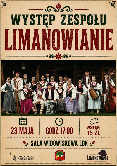 Spektakl: Spotkanie z Limanowianami - taneczno-muzyczny spektakl - 2026-05-23 17:00 - Limanowa