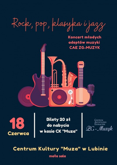 Rock, pop, klasyka i jazz - koncert młodych adeptów muzyki Centrum Artystyczno-Edukacyjnego „ZG-Muzyk” w Lubinie