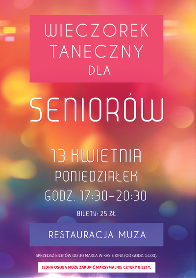 Wydarzenie: Wieczorek Taneczny dla Seniorów - 2024-11-18 17:30 - Lubin