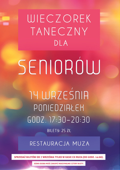Wydarzenie: Wieczorek Taneczny dla Seniorów - 2024-10-07 17:30 - Lubin