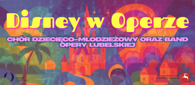 KOLOROWY BAJKOWY ZAMEK ORAZ BUDYNKI A Z BOKU PALMA