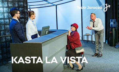 Zdjęcie ze spektaklu KASTA LA VISTA, na zdjęciu Krzysztof Wach i Mariusz Witkowski, fot. Paweł Sulej