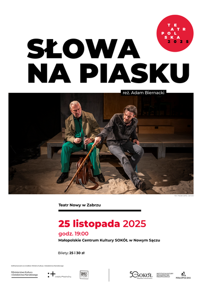 Slider - Spektakl: SŁOWA NA PIASKU - Teatr Polska 2025