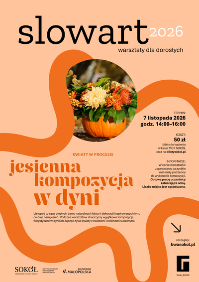 Slider - Wydarzenie: SLOW ART: KWIATY W PROCESIE – JESIENNA KOMPOZYCJA W DYNI / BWA