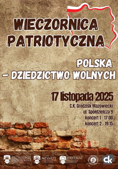 Slider - Koncert: Wieczornica Patriotyczna "Polska - dziedzictwo wolnych"