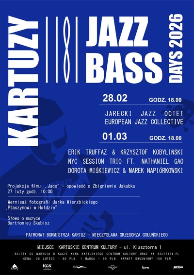 Slider - Koncert: Kartuzy Jazz Bass Days 2026 - 28 lutego
