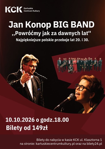 Slider - Koncert: Jan Konop BIG BAND ,,Powróćmy jak za dawnych lat''