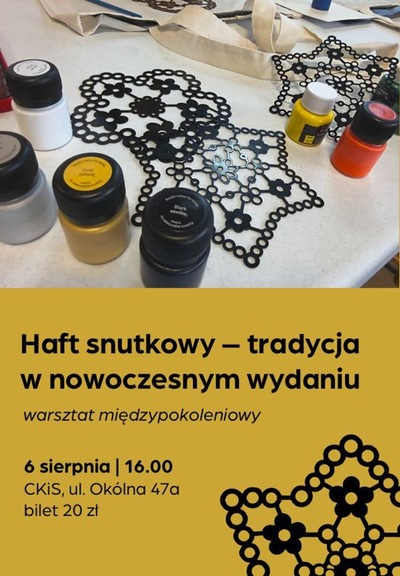 Slider - Wydarzenie: Haft snutkowy – tradycja w nowoczesnym wydaniu | warsztat międzypokoleniowy 