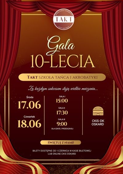 Slider - Spektakl: Gala 10-lecia TAKT: Szkoła Tańca i Akrobatyki