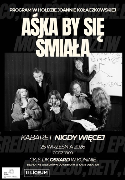 Slider - Wydarzenie: „Aśka by się śmiała”. Program w hołdzie Joannie Kołaczkowskiej