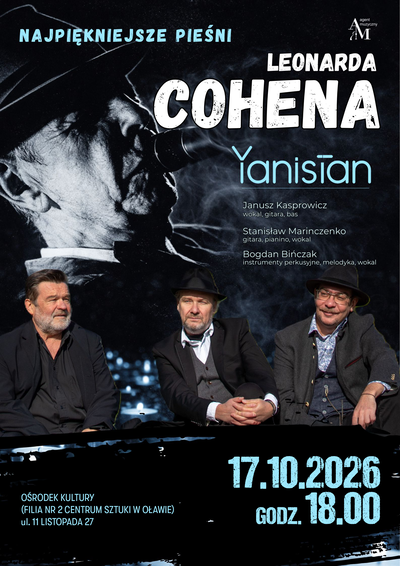 Slider - Koncert: YANISTAN  -  PIOSENKI LEONARDA COHENA