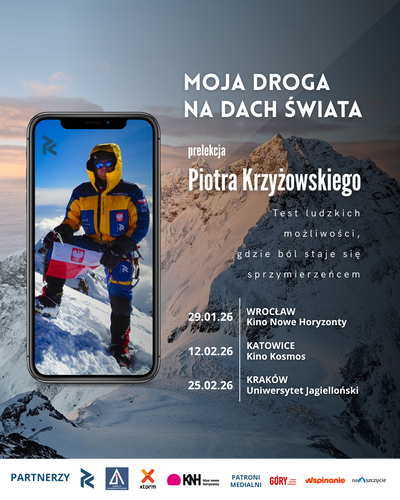 Slider - Wydarzenie: Moja droga na dach świata - prelekcja Piotra Krzyżowskiego