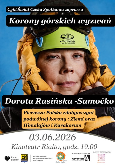Slider - Wydarzenie: Świat Czeka – Dorota Rasińska-Samoćko – "Korony Górskich Wyzwań"
