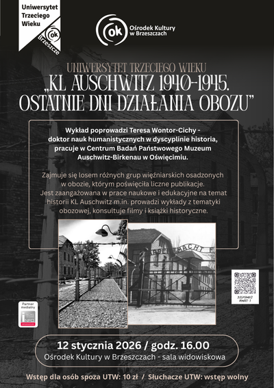 Slider - Wydarzenie: UTW - KL Auschwitz 1940-1945. Ostatnie dni działania obozu”