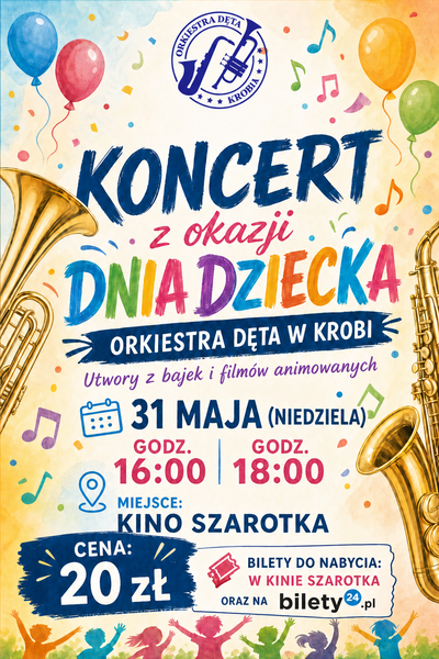 Slider - Koncert: Koncert Orkiestry Dętej w Krobi z okazji Dnia Dziecka