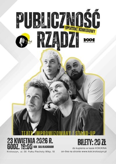 Slider - Spektakl: Muzyczny spektakl komediowy „PUBLICZNOŚĆ RZĄDZI” w wykonaniu grupy TOTO IMPRO