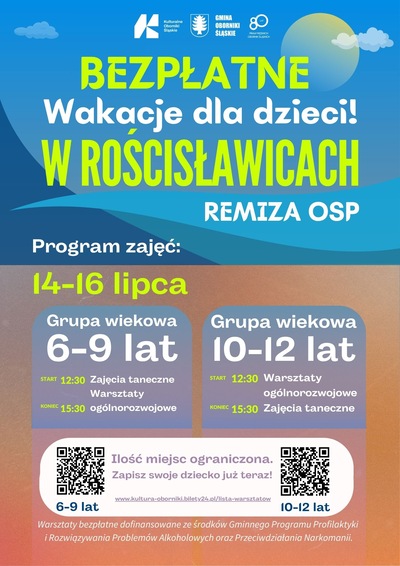 Zajęcia: ROŚCISŁAWICE - WAKACJE (6-9 lat) 14.07.2025 - 16.07.2025