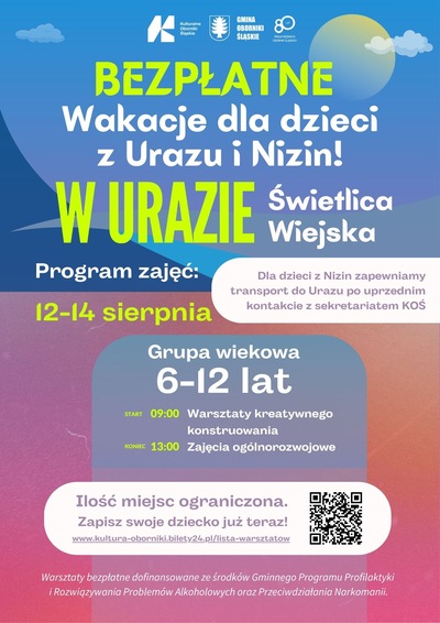 Zajęcia: URAZ NIZINY - WAKACJE 	12.08.2025 - 14.08.2025