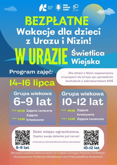Zajęcia: URAZ NIZINY - WAKACJE (10-12 lat) 	14.07.2025 - 16.07.2025