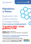Bilety na: WYKŁAD DLA SŁUCHACZY UNIWERSYTETU TRZECIEGO WIEKU / 